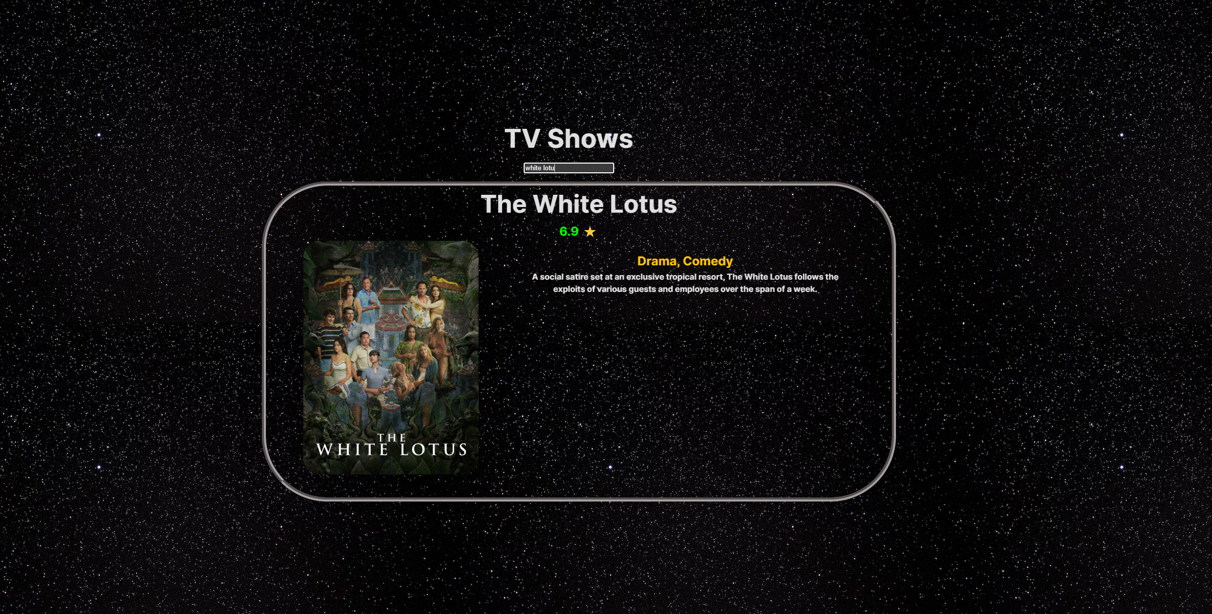 TV Show Search preview